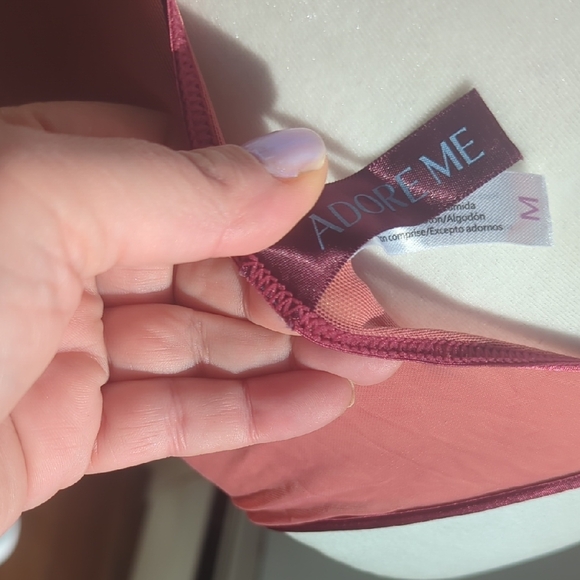 NWOT Adore Me Floral Lace Bra And Panty Set - Pink and Orange - Picture 8 of 9